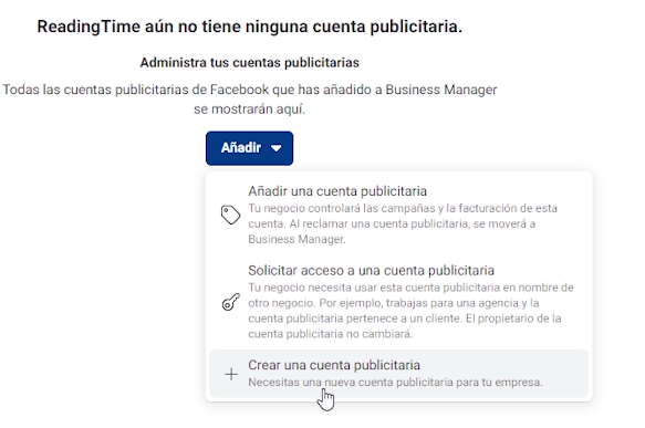 Como crear una cuenta publicitaria en Facebook Business Manager 2021